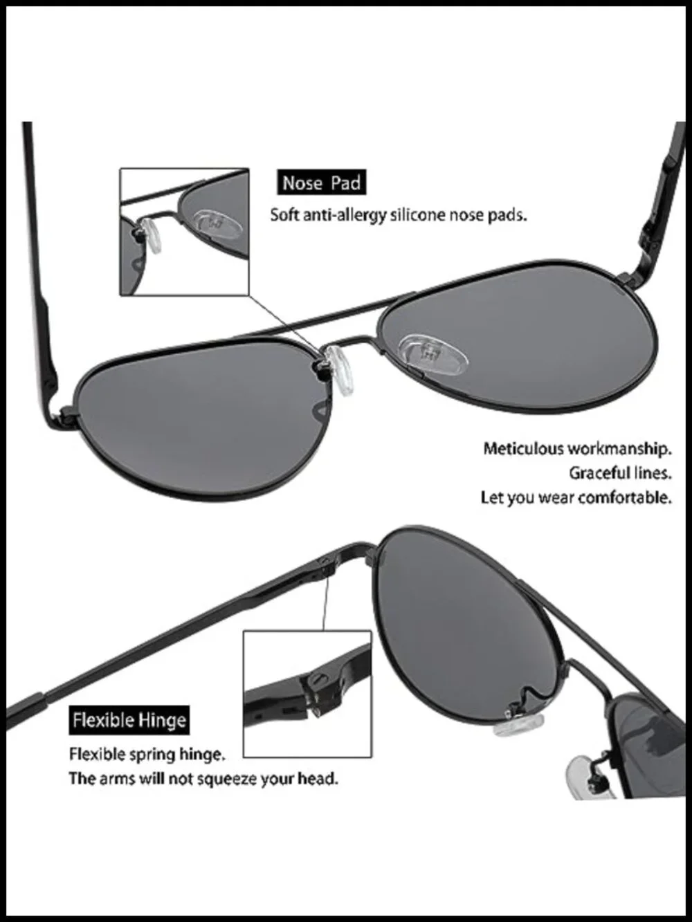 Polarized Aviator Sunglasses for Women Men Vintage UV400 Protection